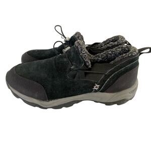 CBR Women's Shoes Black Leather Faux Fur Slip On Outdoor Athletic Size 9.5